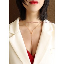 HGD 094호 제품 수술 스틸 목걸이 롱 목걸이 도금 V형 목걸이