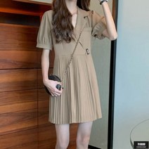 가바바 여성 원피스 여리여리한 주름 반팔 하객룩 원피스 G50982