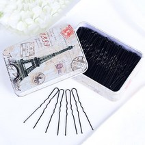 U자 헤어 검정 실핀 얇은 유아 머리핀 헤어핀 200개