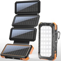 BLAVOR 휴대용 태양광 충전기 방수 외장 배터리 20000mAh 고속 충전 18W 캠핑조명 손전등 나침반