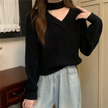카라 어깨 초커 페미닌룩 프릴 블라우스 스카프 홀터넥 블라우스 이너 오픈숄더 셔링 목폴
