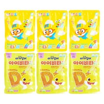 뽀로로 비타세븐 + 핑크퐁 아기상어 아이비타D+아연, 뽀로로 비타세븐 40정X3팩+핑크퐁비타민D 40정X3팩