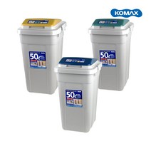 코멕스 크린스페이스 휴지통 50L 3개세트, 연회색