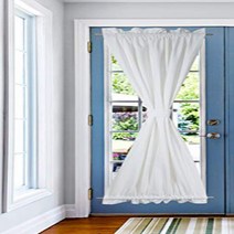 Tiny Break 100% Cotton French Door Curtains – Room Darkening Patio Door/Glass Door Curtain Panel for, 1