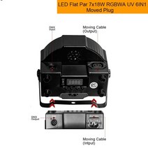 파이오니아 DJ케이스 shehds led 7x18w rgbwa + uv 파 라이트 dmx512 6in1 무대 워시 효과 dj 디스코 54x3w 12x3w 미니 스포트라이트 호환, 7x18w 이동 플러그, 미국 플러그