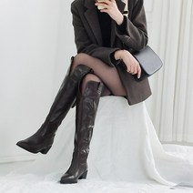 글램 V컷 기모 웨스턴 롱부츠