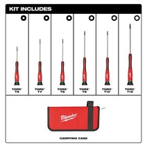 Milwaukee 48-22-2610 Precision torx 스크루 드라이버 6피스 세트.