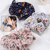 플라워 곱창머리끈 스크런치 당고머리 똥머리밴드D0308B