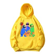 레인보우 프렌즈 옷 Hot Game Rainbow Friends Cartoon Graphic Printed Kids Yellow Hoodies Boy/Girl Colorful Fu