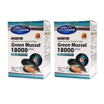 Healthfarm 헬스팜 뉴질랜드 그린머슬 초록입홍합 오일 18000mg 60정 2팩