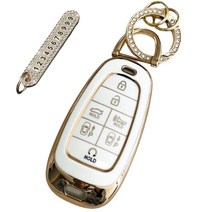 루루형제 자동차 스마트 키케이스 + 번호키링 세트, 크림화이트, AH-07