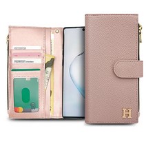 우리미라클 로마리미티드 지퍼 다이어리 + 핸드스트랩 휴대폰 케이스 지폐지갑 간편한 동전지갑 카드 지폐 지퍼 케이스