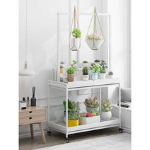 행잉 꽃집 진열대 꽃다발 식물 화단 보관 걸이대 가게, 블랙 150cmx50cmx100cm (3단)