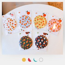 곱닥한 원형 손거울 6종 휴대용 미니손거울 동백 한라봉 제주사월, 한라봉-핑크