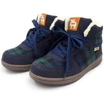 moz 모즈 스웨덴 여성운동화 보아슈즈 방한캐주얼신발 네이비 체크무늬 겨울 MZ456