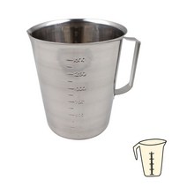 주방 비커 베이킹 스텐 계량컵 눈금 손잡이 1500cc, 1500cc-1개, 본상품선택