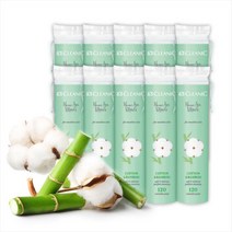 클레아닉 코튼 & 밤부 120매 X 10set 닦토 친환경 아기 화장솜 스킨팩 대나무 성분 각질케어