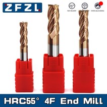 HRC55 카바이드 엔드밀 120mm 엔드밀 4 플루트 밀링 커터 합금 코팅 텅스텐강 절삭 공구 CNC 가공 엔드밀, 51.20X20DX100L - 10PCS