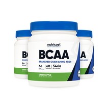 뉴트리코스트 BCAA 파우더 그린애플맛, 524g, 3개