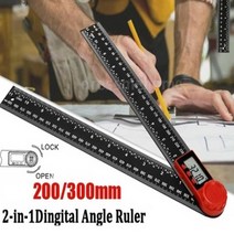 알로하 디지털 각도기 측정공구 수평기 눈금자 수평계 각도측정기 200mm 300mm, 200폭