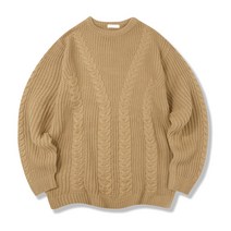 일루소 와이 트윈 꽈배기 라운드 니트