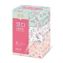 코디 뉴플라워 미용티슈, 3개입, 6팩