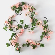 꽃장식 핑크 장미조화 예쁜 덩쿨 매장인테리어