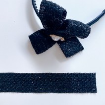 40mm폭 리본 공예 머리핀재료 헤어핀만들기 부자재 재료 diy 스팽글 블랙, 상세페이지 참조