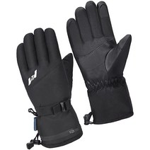 Kemimoto 겨울용 따뜻한 스키 장갑 3M 신슐레이트 레이어 터치스크린 스키 장갑 남성 및 여성용 스노우보드 및 스노모빌 스노우 서핑 라이딩 방풍 방수 보온 장갑(블랙), Large