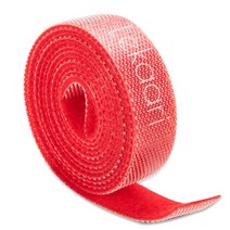 Strong Cable Organizer Self Adhesive Fastener Tape USB Cable Winder nylon Reusable Strong Hooks Loop, 13 1m red X 2pcs