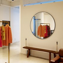 헤이퍼니그람 테두리얇은 대형 옷가게 카페 포토존 주문제작 원형 벽거울 지름120cm, 검정