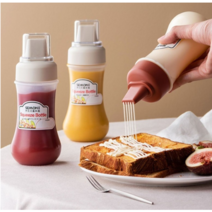 Meainna 드레싱 소스통 5구 양념통 머스터드 마요네즈 용기, 핀란드 빨강(2 개)