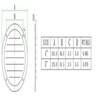2 마린 그레이드 스테인레스 스틸 316 보트 라운드 에어 벤트 루버 그릴 환기 인공 호흡기 커버, 4 inch