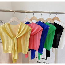 컬러 무지 얇은 여름 어깨 숄 니트 케이프 봄 여름 가을 단색