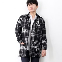 바젤 데이트룩댄디한내츄럴룩BJ618빈티지BLACK샵 무늬 오버핏 코트데일리코트코디루즈핏봄코트