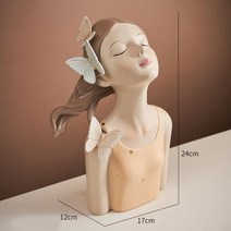 장식 곰 동상 장식품 조각 거실 대형 트레이 소품 장식 선물 인형 책상 장식 방 침실 장식 귀여운 소녀 홈 액세서리 수지 페어리코어 미니멀리스트 트레이 장식 동상 레드, m 긴 머리 점