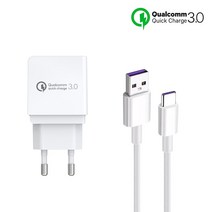 에이원 퀄컴 인증 퀵차지 3.0 고속충전기 / 5A USB C타입 고속 충전 케이블, 에이원 고속충전기