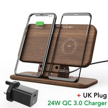 가성비KEYSION 듀얼 무선 충전기 스탠드 XR 맥스 8 플러스 고속 호환 S10 용 5 코일, [08] UK Plug Set-3, 08 UK Plug Set-3