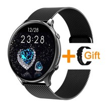 Lige 스마트 시계 여성 2022 smartwatch 스포츠 시계 패션 숙녀 시계, 블랙 메쉬 벨트_중국