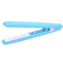 미니고데기 휴대용고데기 전자 미니 세라믹 헤어 곱슬 골판지 아이언 스트레이트너 크림 퍼 플레이트 컬링 스타일링 도구 110-220V, [03] UK, [03] Blue Curly