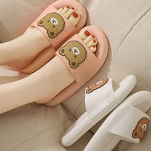 곰돌이 쿠션 슬리퍼 키높이 실내화 PVC 학교 사무실 학원 독서실 직장인 여자 여학생 말랑한 푹신한