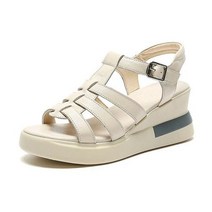 PingKe 여자여름샌들 3cm (2색)여성슬리퍼 발편한웨지힐 스트랩샌들 미끄럼