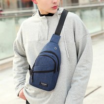 줄이어폰 홀 2단 수납공간 캔버스 슬링백 10대 산책, 블랙