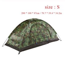 밀리터리텐트 군용텐트 싱글월 휴대용 캠핑 텐트 2인용 단층 야외 하이킹 위장, S size, China