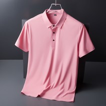 DFMEI 쿨아이스 여름 얇은 남성 캐주얼 반팔 티셔츠 칼라 반팔티셔츠 중 아빠복