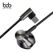 bob MS23 비오비 Type-C L타입 인이어형 이어폰 갤럭시A9프로 샤오미믹스 6X 8X 홍미노트 화웨이 P20, 블랙