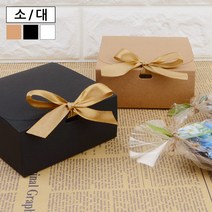 블루몬 접이식 사각 상자 포장 봉투 선물 납작사각 무지 쇼핑백 백 케이스 대 - 블랙
