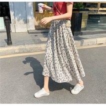 여성패턴A라인스커트치마잎사귀치마