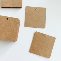 [바보사랑] 선물포장용 라벨택 크라프트 메모지 정사각 종이라벨, 상세 설명 참조, 선택/수량:크라프트지라벨03.정사각/라벨지30장마끈5m
