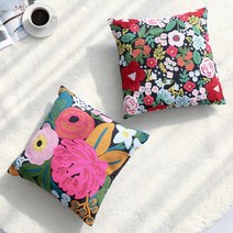 마켓비 MAYS 쿠션 45x45 자수 ISC0034, 큰꽃무늬